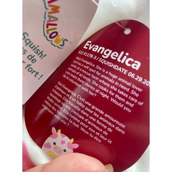 NWT Squishmallow EVANGELICA Cow 12" Pink Spotted Valentines 2023 Dream Big - Picture 4 of 4